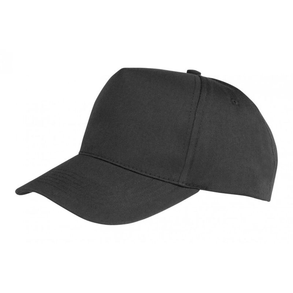 Result Headwear Childrens/Kids Boston 65/35 Polycotton Cap / Black